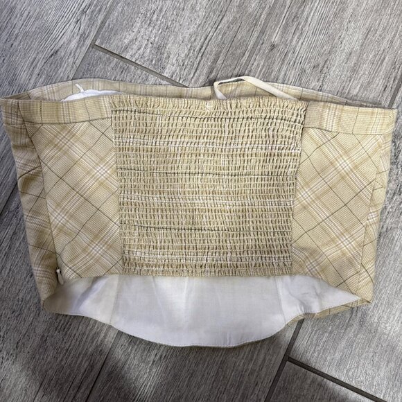 Free People FP One Ivory Stripe Cropped Strapless Top XS 4 - Picture 3 of 8